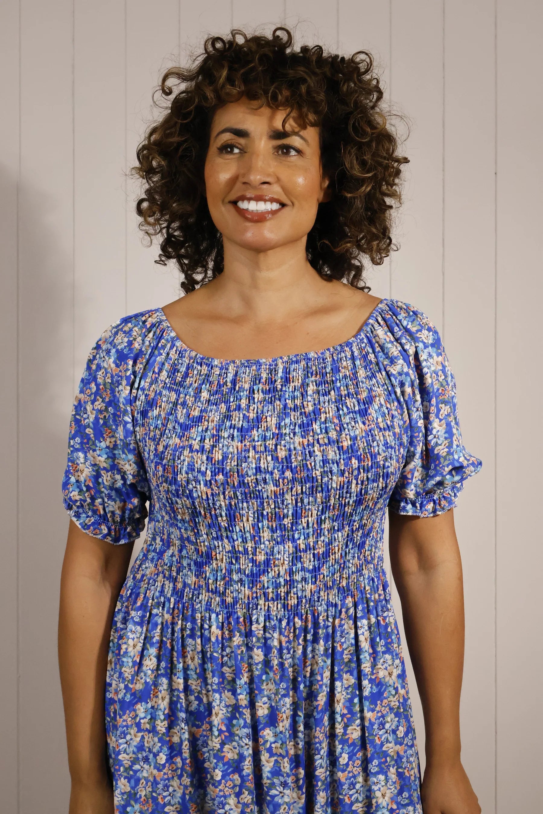Ditsy Flower Puff Sleeve Maxi Dress