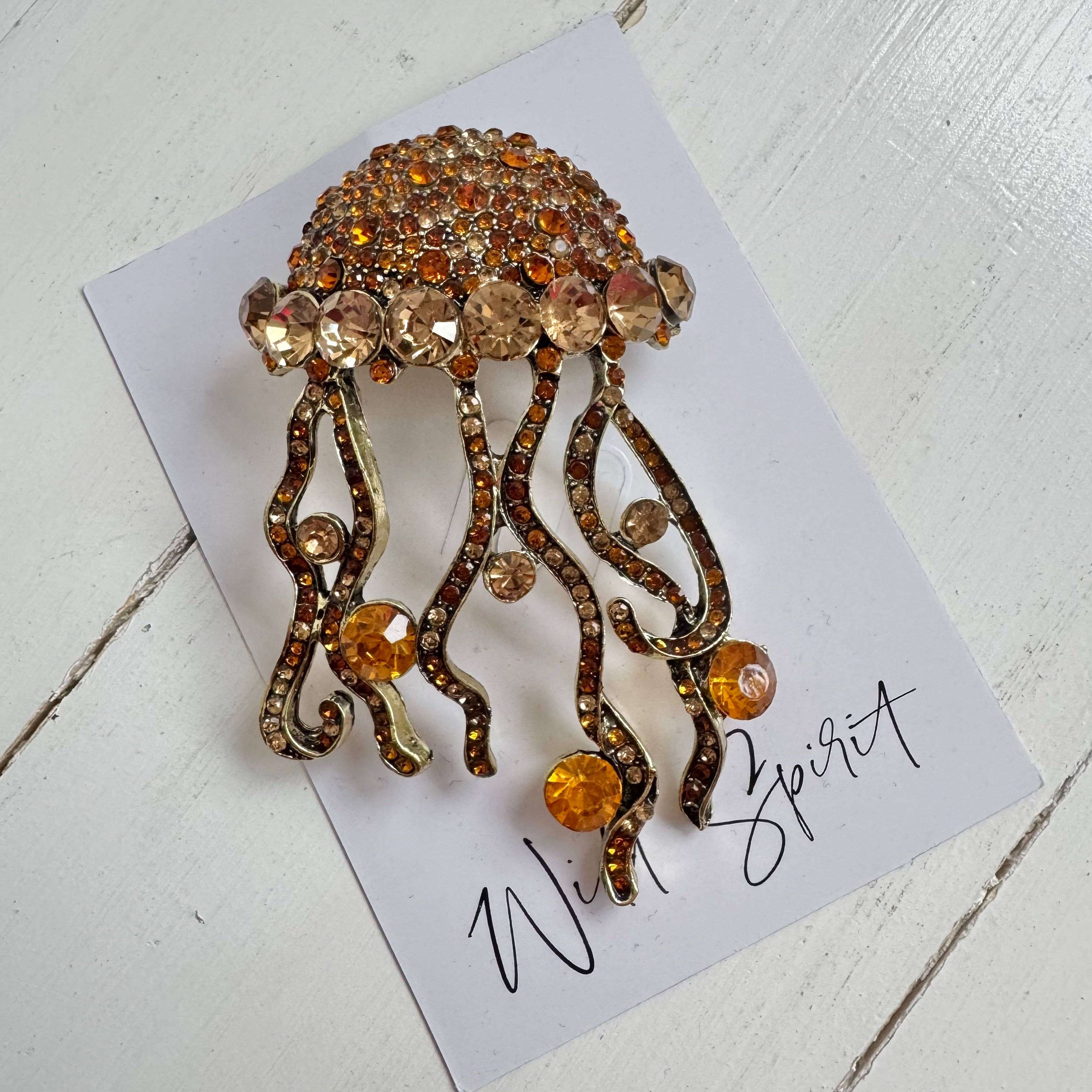 Giant Amber Jellyfish Brooch