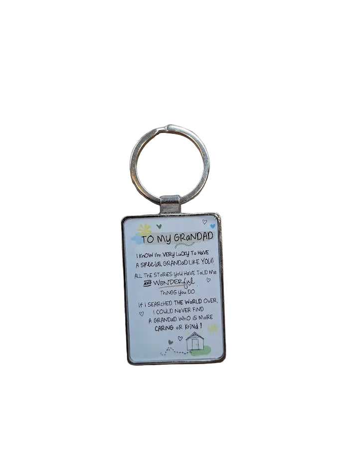 'To My Grandad' White Keyring