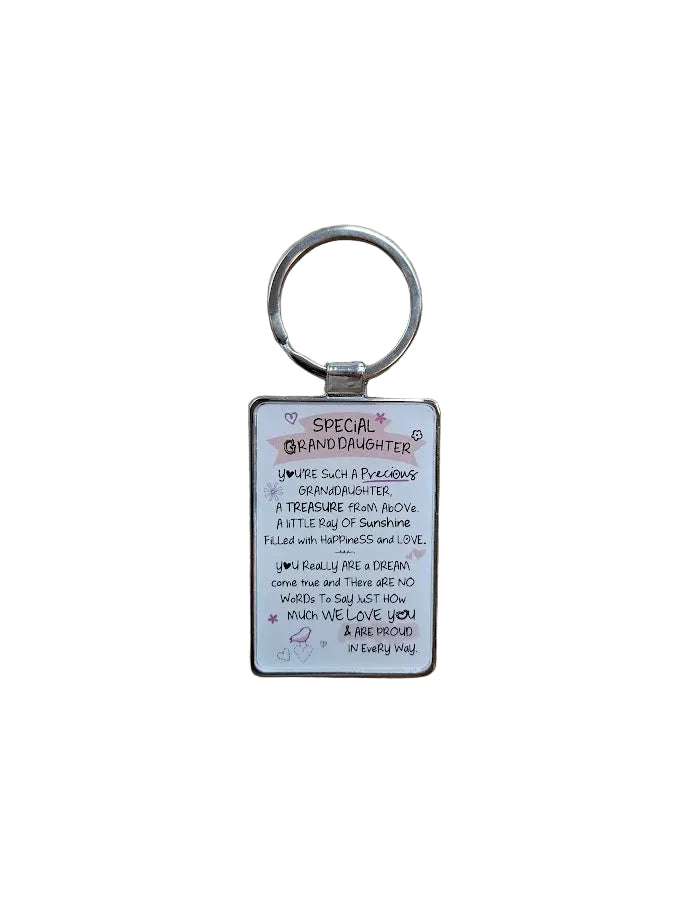 'Special Granddaughter' White Keyring