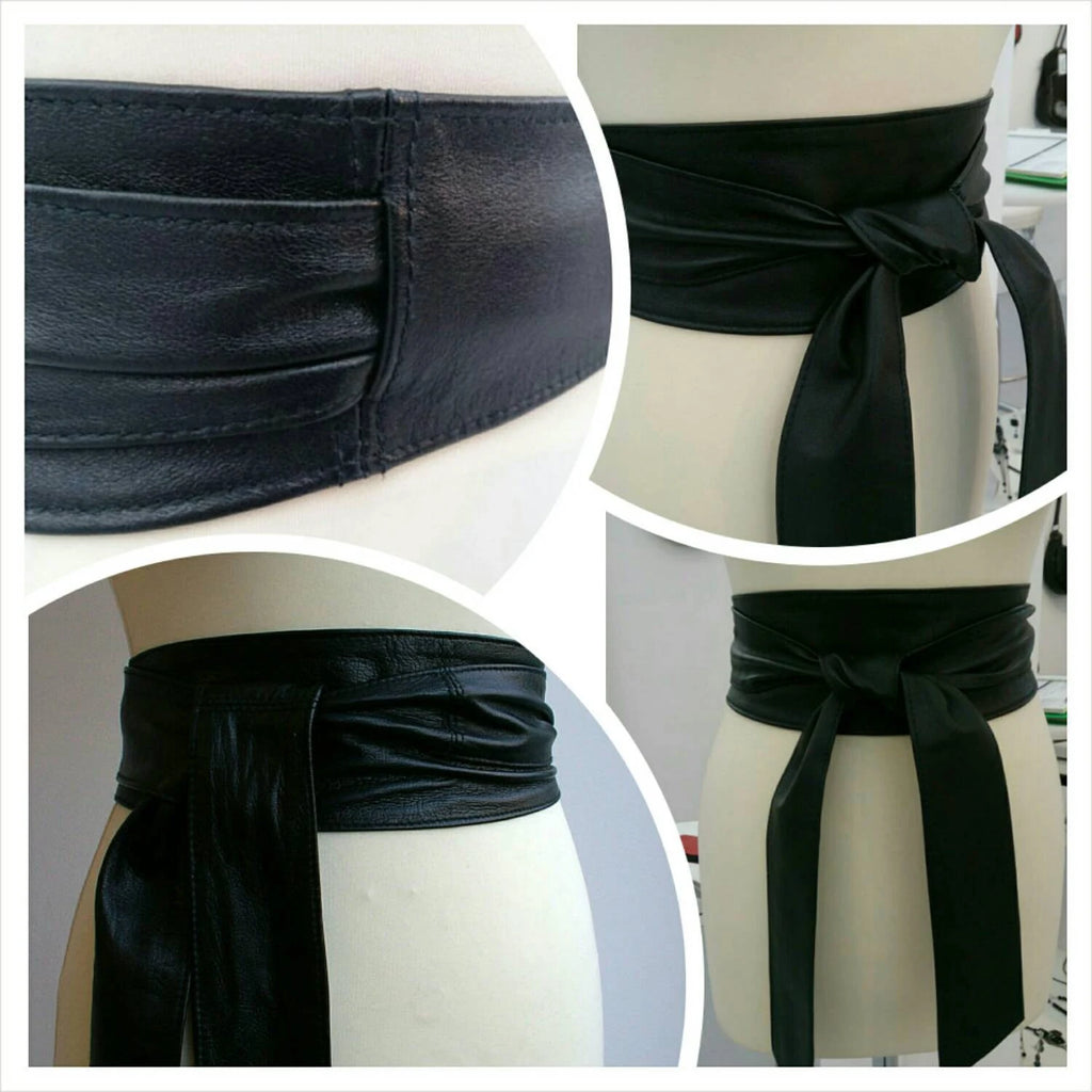 Black Leather Obi Belt