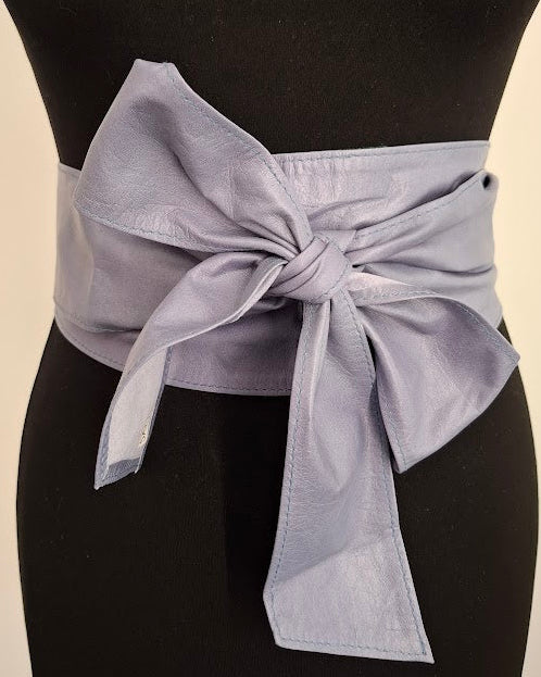 Lilac Leather Obi Belt – Handmade Wrap Belt