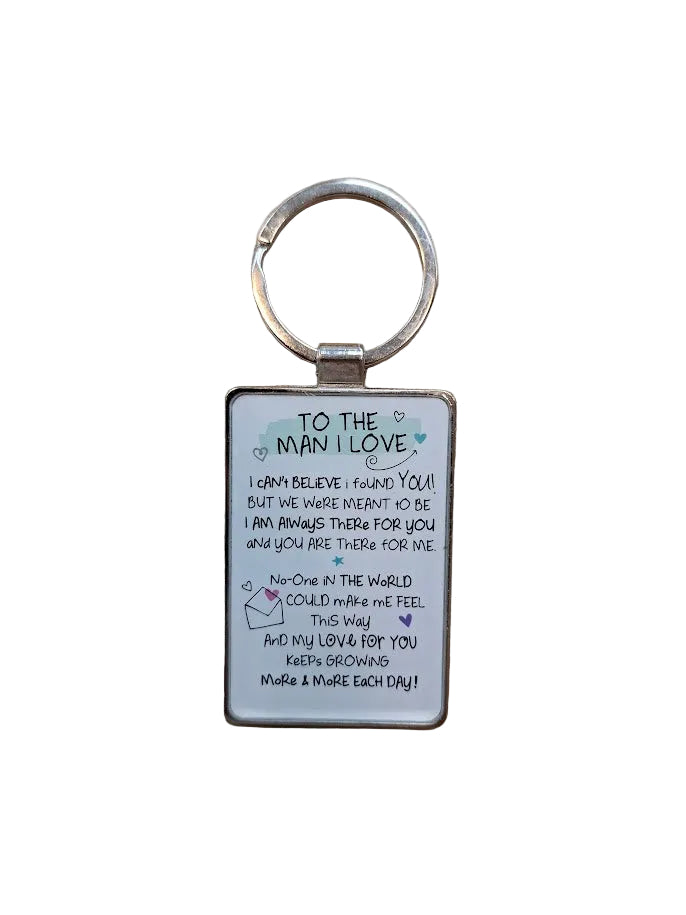 'To The Man I Love' White Keyring
