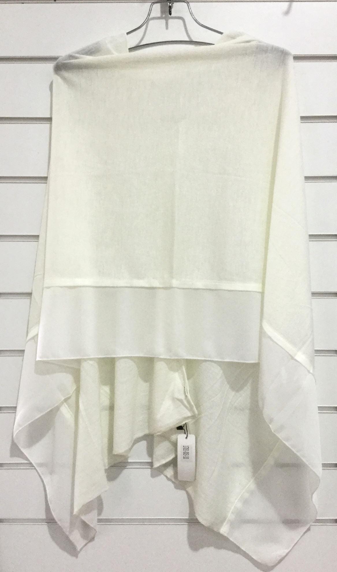 Off White Layered Chiffon Poncho Shawl