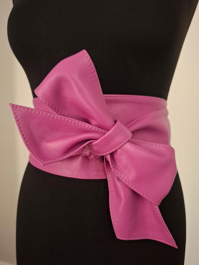Orchid Leather Obi Belt – Handmade Wrap Belt