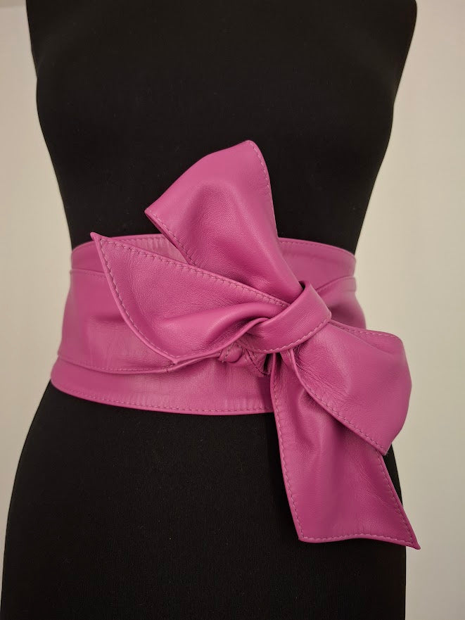 Orchid Leather Obi Belt – Handmade Wrap Belt