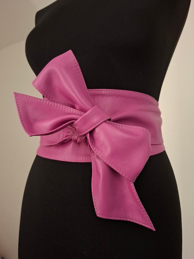 Orchid Leather Obi Belt – Handmade Wrap Belt