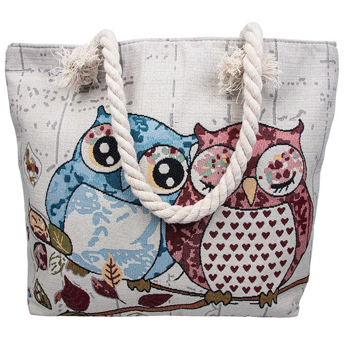 Owl Tapestry Beach Tote Bag