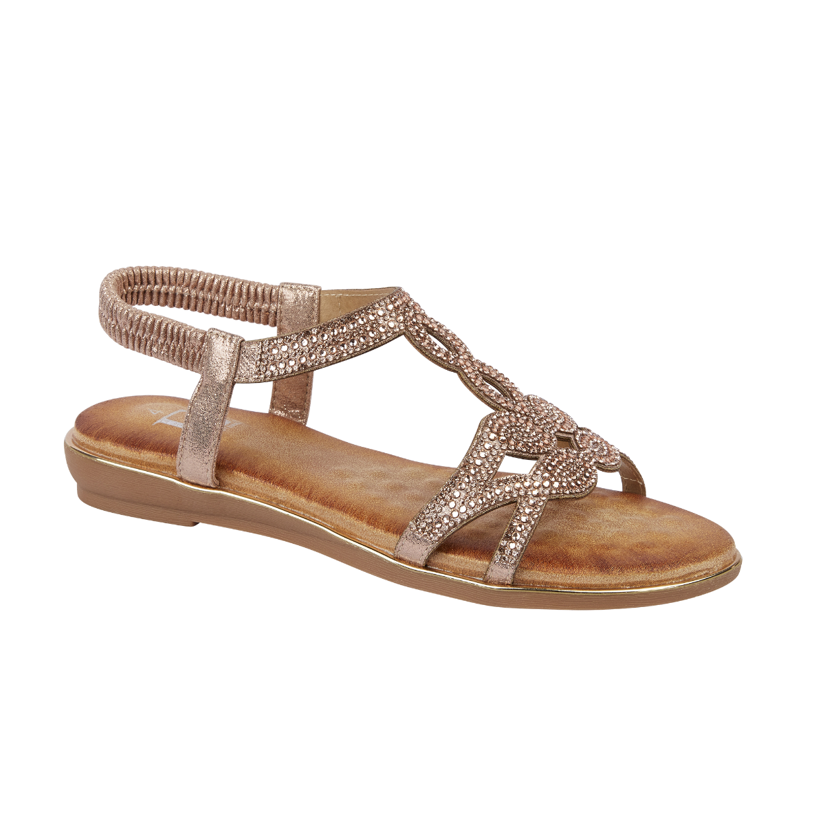 Santorini Rose Gold Sparkly Sandals