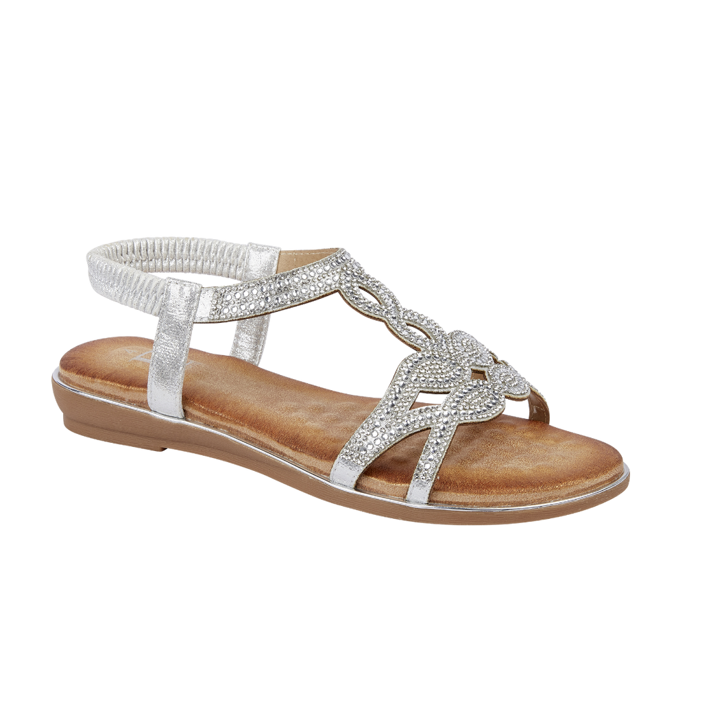 Santorini Silver Sparkly Sandals