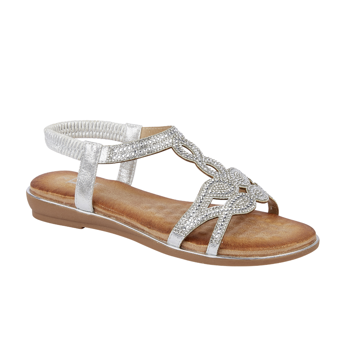 Santorini Silver Sparkly Sandals