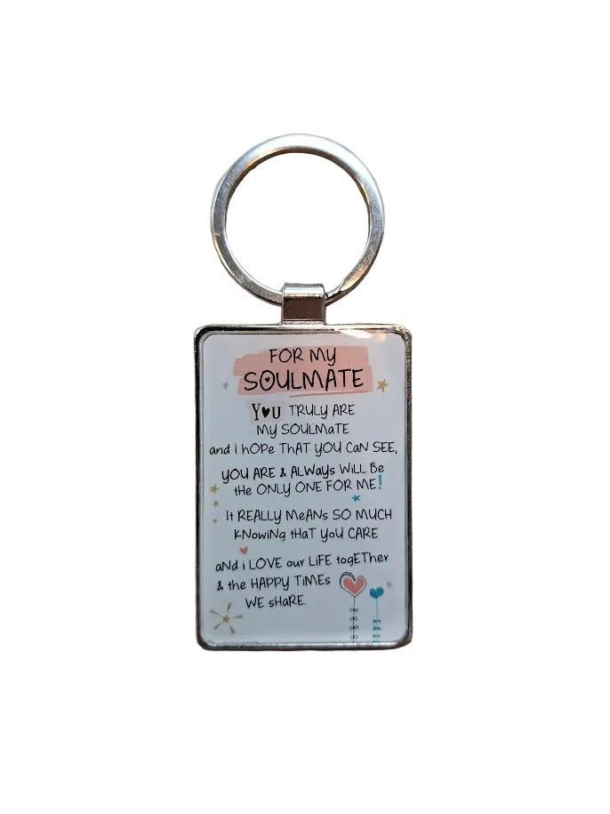 'For My Soulmate' White Keyring