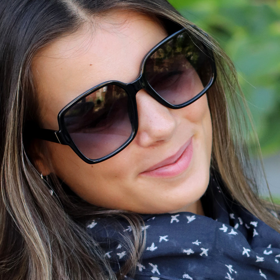 Oversize Classic Black Frame Recycled Sunglasses