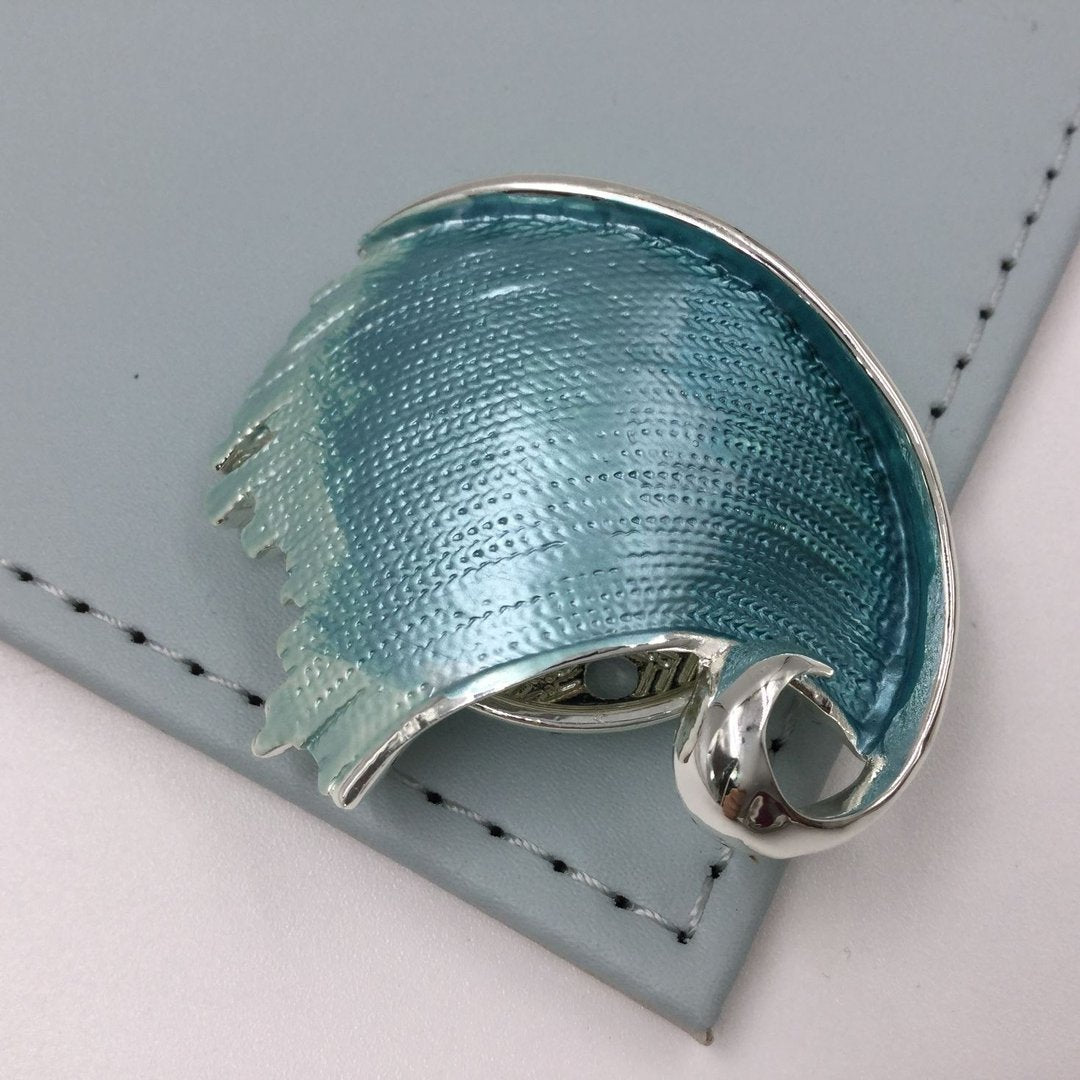 Turquoise Wave Design Magnetic Brooch