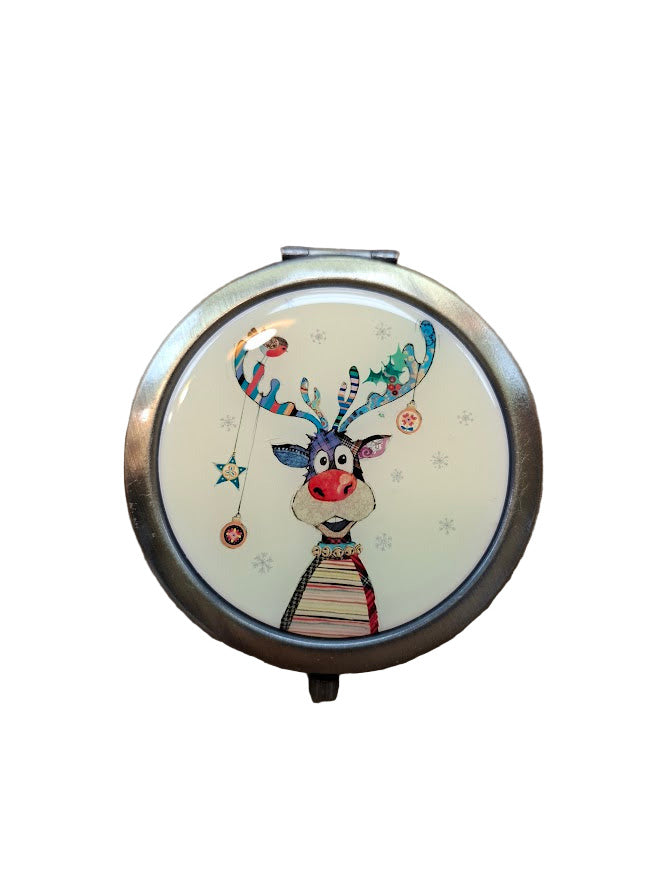 Christmas Reindeer Compact Mirror