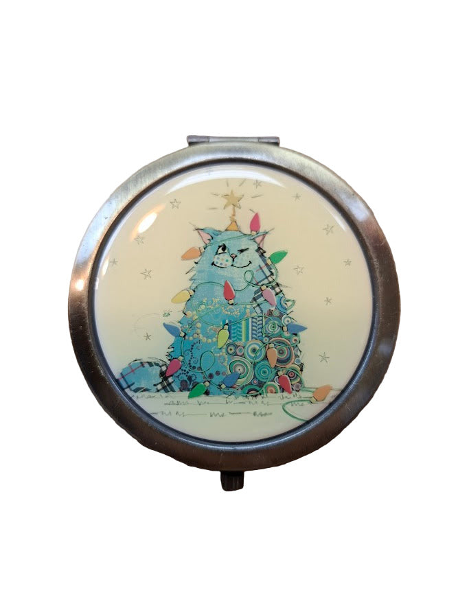 Christmas Cat Compact Mirror